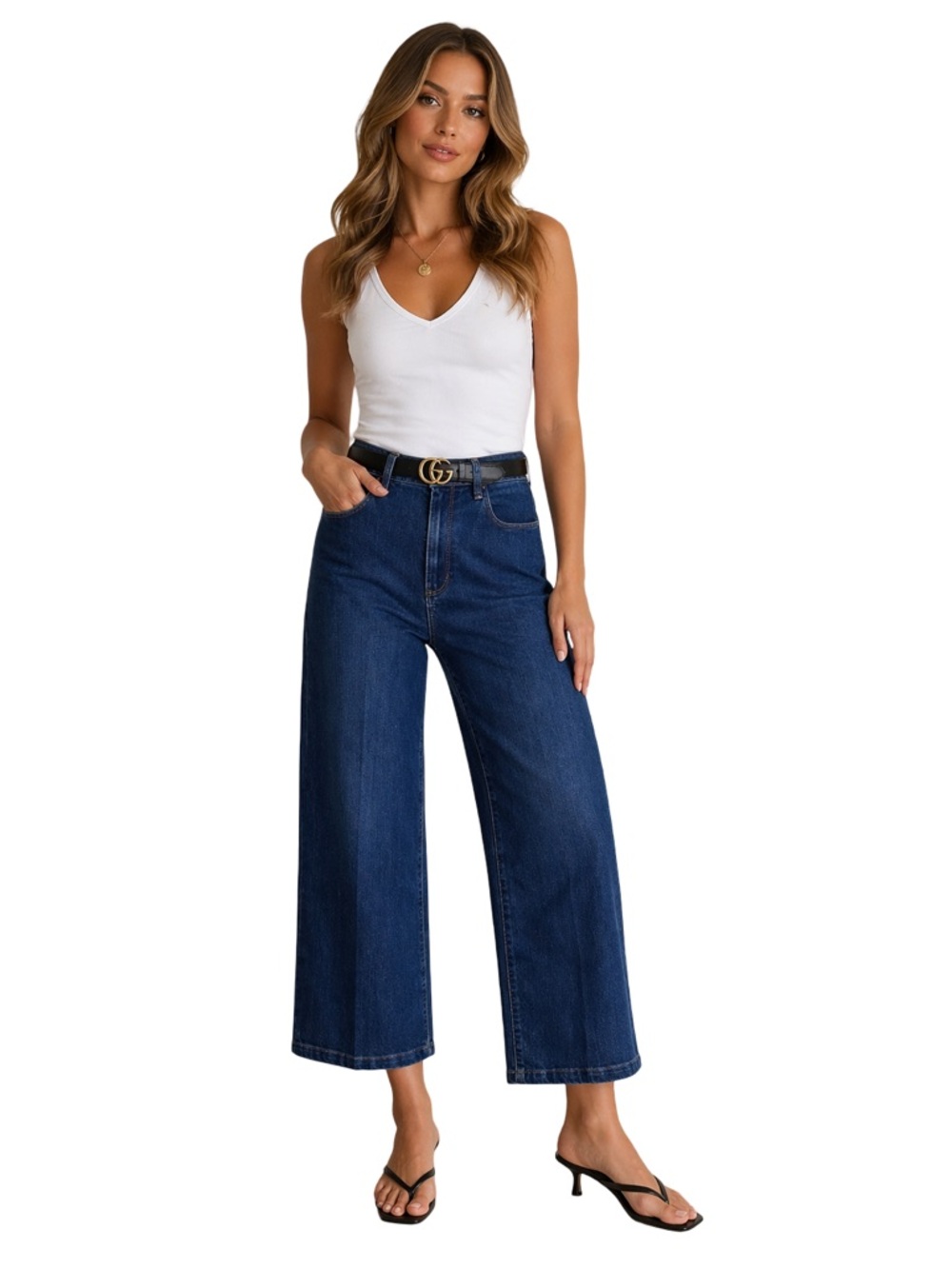 PAIGE Genesee Crop Wide Leg Jean Size 27 High Waist Normcore Capsule Wardrobe